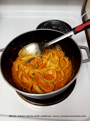 Whole wheat pasta with makhani sauce
