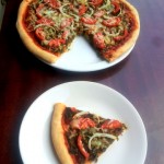 Spinach, Tomato and Onion Pizza
