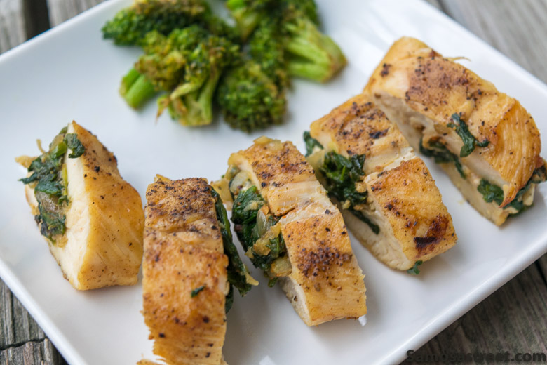 Baked Chicken Breast Stuffed with Spinach and Cheese